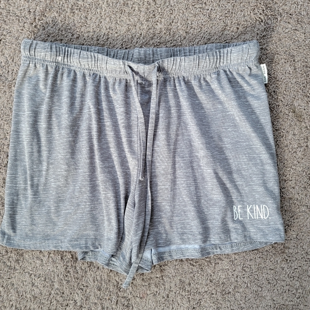 Rae Dunn Silky Soft Jersey Sleep Shorts Gray Medium Be Kind
